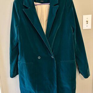 Wildfang Empower Tux Blazer Green Velvet Size XL